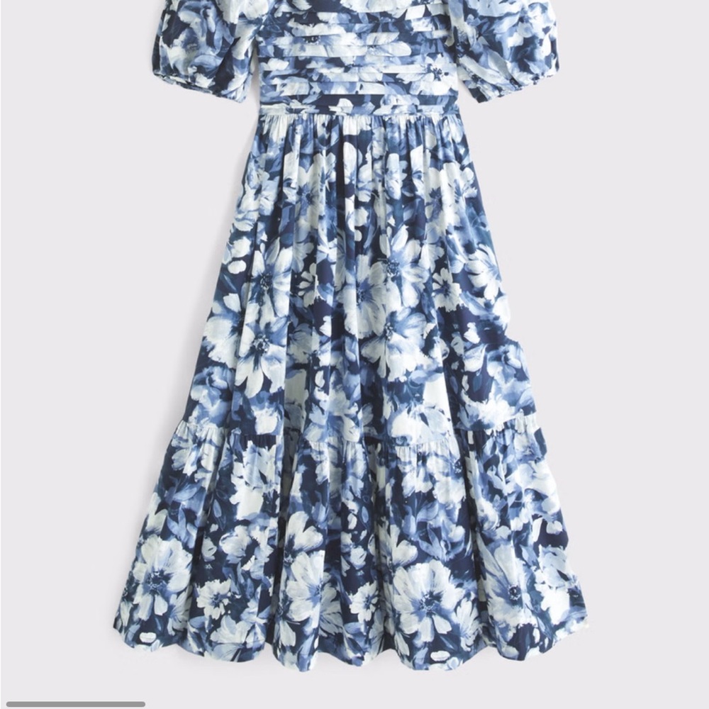 Floral Blue and White Spring Dress